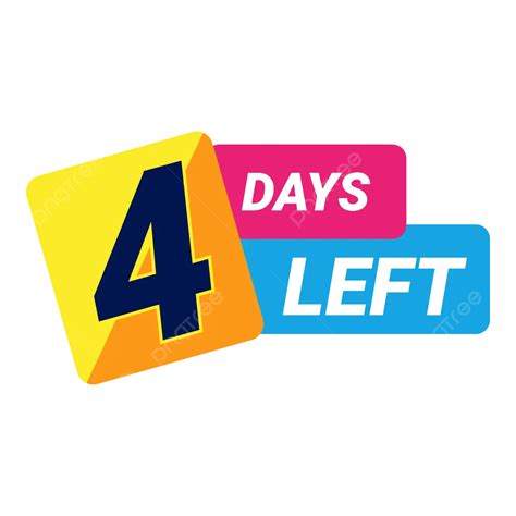 4 Days Left Countdown Banner Vector 4 Days Left Countdown Banner