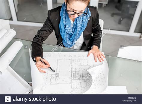 Architect Working In The Office Stock Photo Alamy
