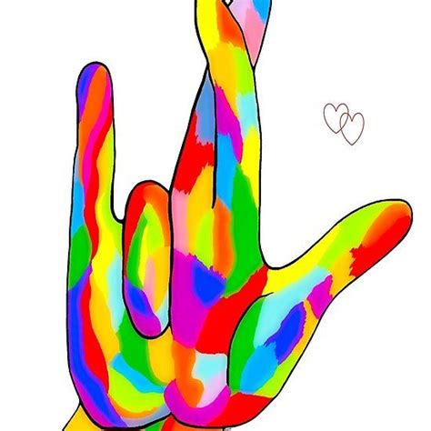 Asl I Really Love You Bright Colors I Really Love You Sign Language