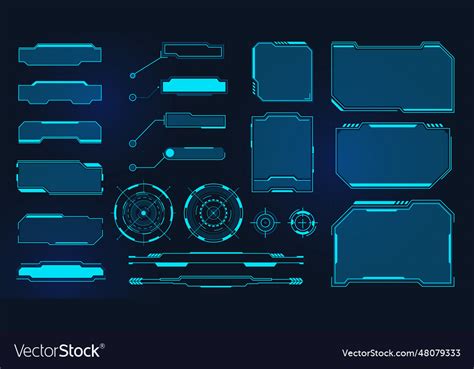 Futuristic Frames Cyberpunk Hud Square Screen Vector Image