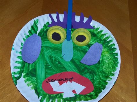 Go Away Big Green Monster Paper Plate Monsters Thema Griezelig