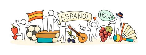 100 Spanish Language Classroom Illustrations Royalty Free Vector