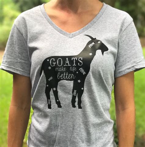 Goat Shirt 15 Goats Make Life Better Farm Shirt By Avamagnoliaco On Etsy Goat Shirts
