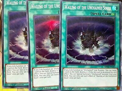 Yugioh Wailing Of The Unchained Souls X3 Super MP20 1st Ed Near Mint