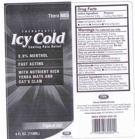 Ndc 69851 103 Therapeutic Icy Cold Cooling Pain Relief Images