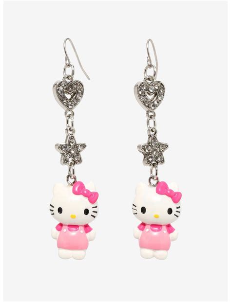 Hello Kitty Bling Drop Earrings Hot Topic