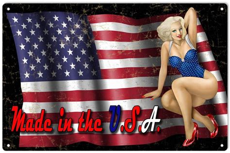 Rg1472 Made In The Usa Patriotic Pin Up Girl Sign Etsy