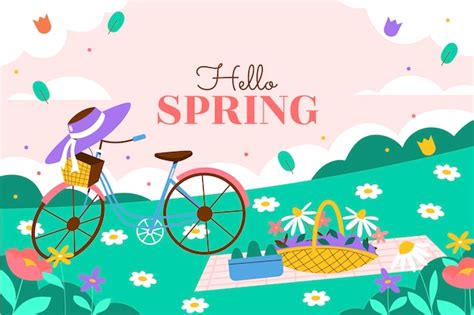 Free Vector Flat Spring Background
