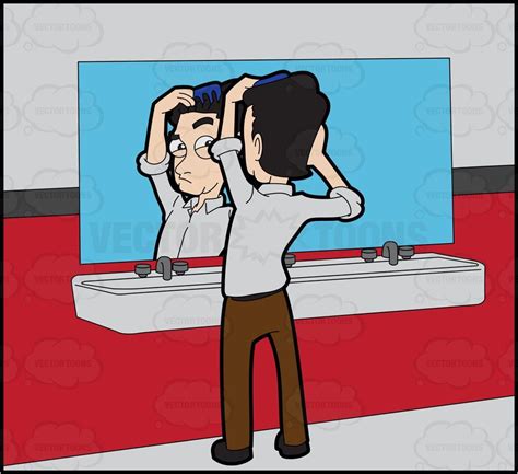 Eps, ai and other hair comb, cartoon comb, comb hair file format are available to choose from. A man combing his hair in the restroom Cartoon Stock Clip ...