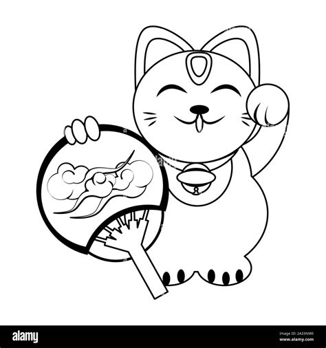 Chinese Cat Icon Stock Vector Image And Art Alamy