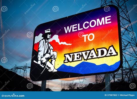 Welcome To Nevada State Border Sign Stock Photo Image Of Vacation