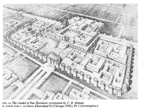 Reconstruction Drawing Of The Citadel Of Sargon Ii