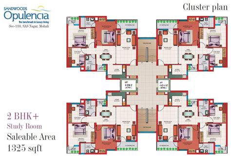 Cluster Home Floor Plans Sandwoods Opulencia Flats Mohali 2 Bhk 3 Bhk 4