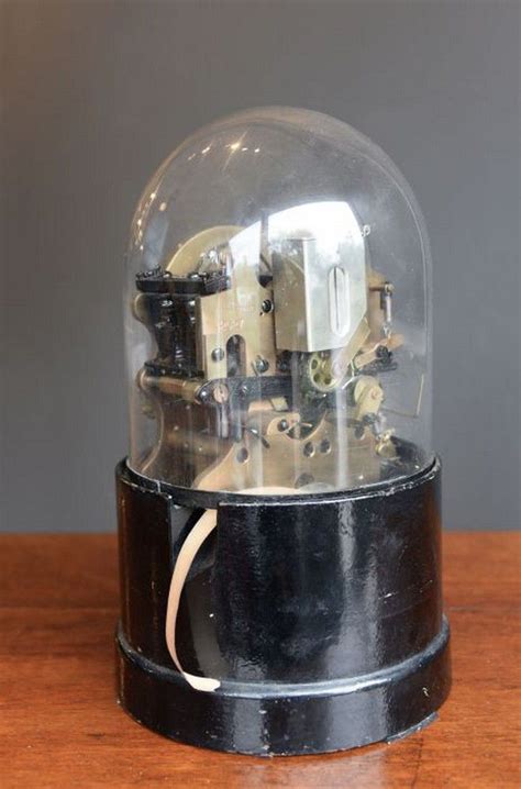 Edison Ticker Tape Machine With Glass Dome Zother Office Workshop