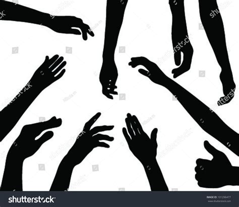 Silhouettes Of Hands Vector 101296477 Shutterstock