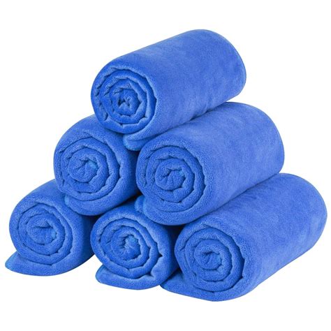 Solid Microfiber Bath Towel Set 6 Pcsextra Absorbent27 X 55 Inches