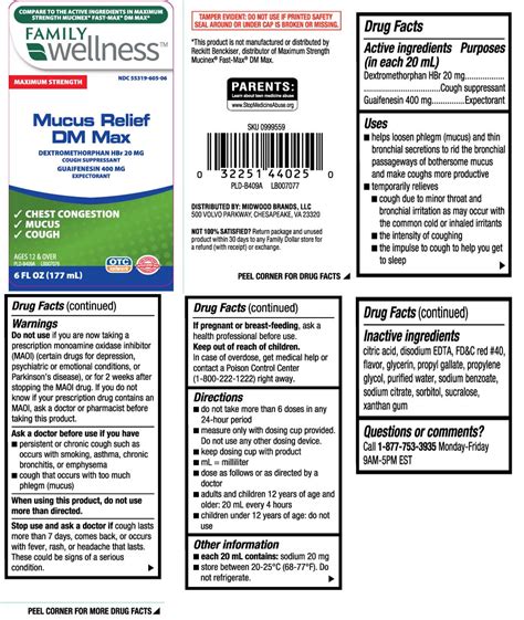 Check spelling or type a new query. Mucus Relief DM Max Maximum Strength (Family Dollar ...
