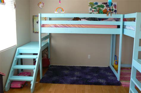 Twin loft bed with stairs. Two Camp Loft Beds | Ana White