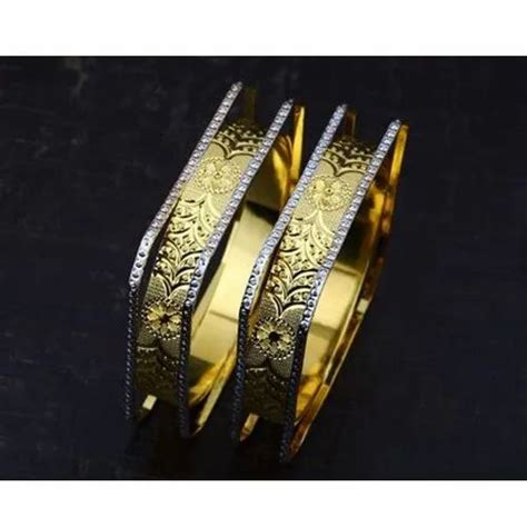 brass party wear designer gold plated cnc bangles at rs 2500 pair in
