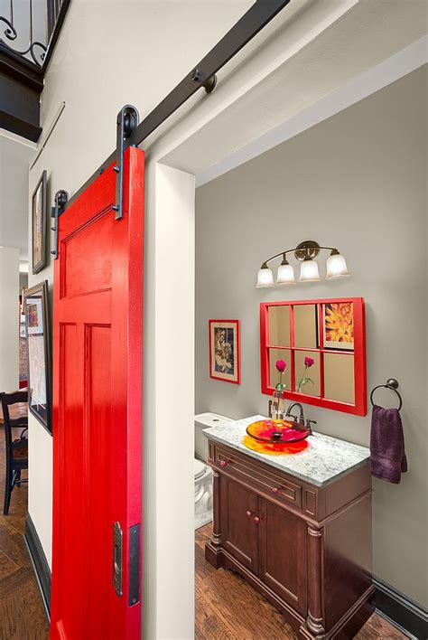 The door should be able to swing open and close easily without hitting any items or fixtures. 15 Sliding Barn Doors That Bring Rustic Beauty to the Bathroom