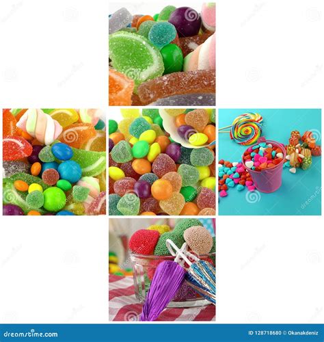 Candy Sweet Lolly Sugary Collage Stock Photo Image Of Dessert Group