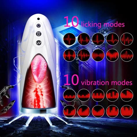 buy automatic male masturbator cup realistic tip of tongue and mouth vagina pocket pussy blowjob
