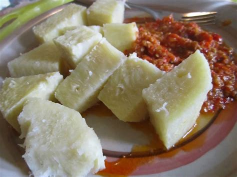 Boiled Yam And Fried Stew Delicacy Nigerian Foods And Recipes