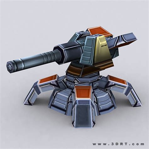 3d Model 3drt Wargear Turrets Vr Ar Low Poly Cgtrader
