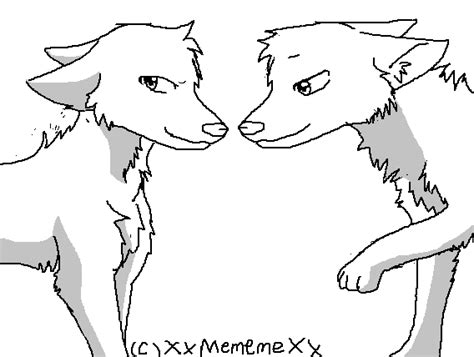 Couple of the wolves gentle loving each other on the background of a cold winter. Wolf Couple Lineart by XXMememeXX on DeviantArt