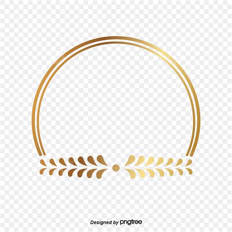 Circle Golden Frame Vector Png Images Golden Circle Frame Leaf Shape