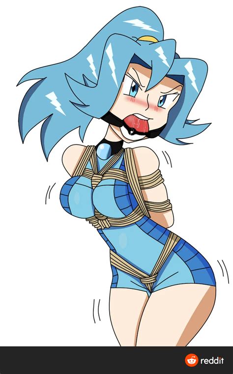 Rule 34 Angry Angry Sub Arms Tied Behind Back Ball Gag Blue Hair