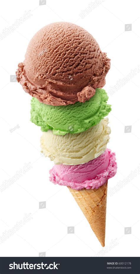 Four Flavors Ice Cream Scoops Stack Stock Photo 60012178 Shutterstock