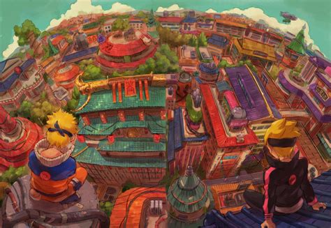 Download 2500x1728 Naruto Konoha Village Cityscape