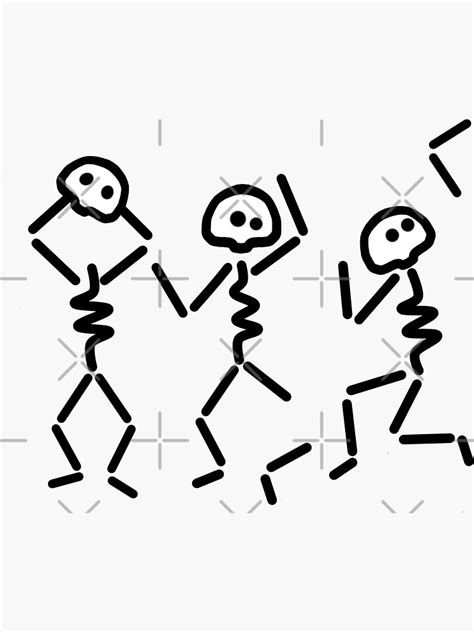 Stickman Skeleton Dancing Sticker For Sale By Lotuscreations