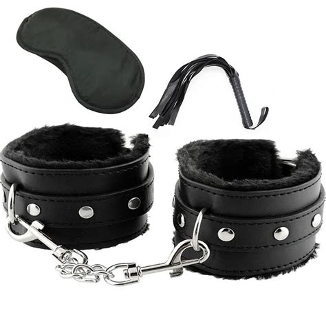 Women Bdsm Bondage Restraint Handcuffs And Blindfold Whip Hand Cuffs Mask Sex Toys For Couples