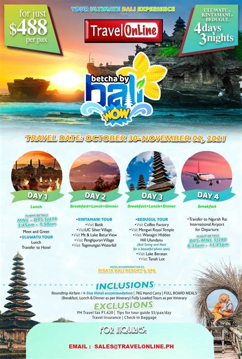 2021 Bali Indonesia All In Tour Packages Travelonline Philippines