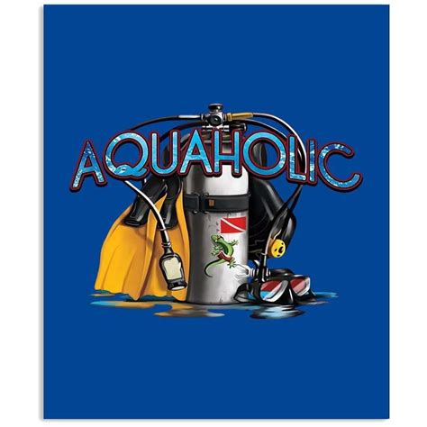 Lovely Coffee Cup Scuba Diving Aquaholic Birthday T Vertical Poster