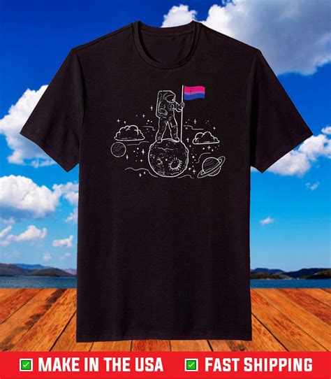 Astronaut Moon Bisexual Flag Space Lgbtq Gay Pride Ally Bi Shirt Teeuni My Xxx Hot Girl