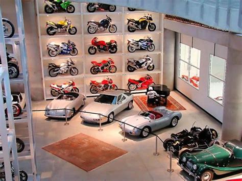 Great Car And Motorcycle Garage In One Wonderful Way To Display The