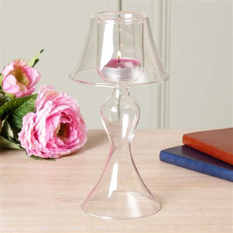 Decorative Glass Lamp Tealight Holder Glass Lamp Glass Decor Tea Light Holder