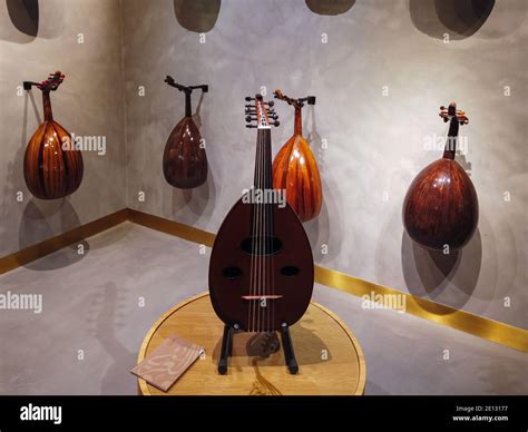 Middle Eastern Oud Displayed On A Wall Musical Instrument And
