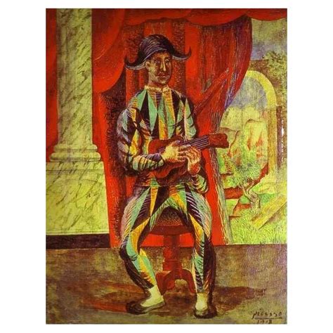 Harlequin With A Guitar By Pablo Picasso Oil Painting Reproductions