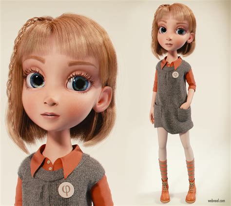 3d Model Girl Blender By Nazar Noschenko 2 Full Image