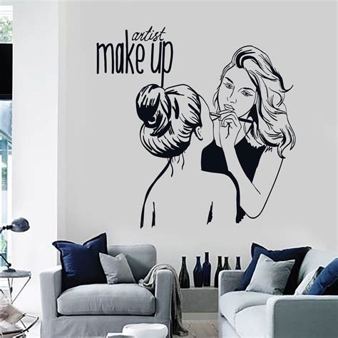 Vinyl Wall Decal Make Up Artist Cosmetic Beauty Salon Stickers Mural U