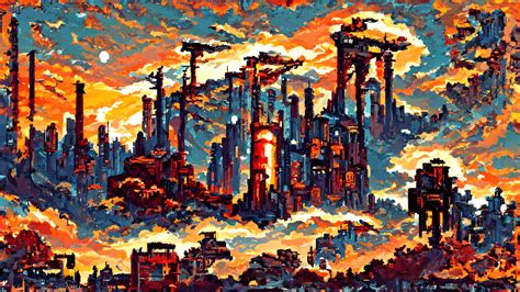 Artstation Sci Fi City Collection Pixel Art Diffusion