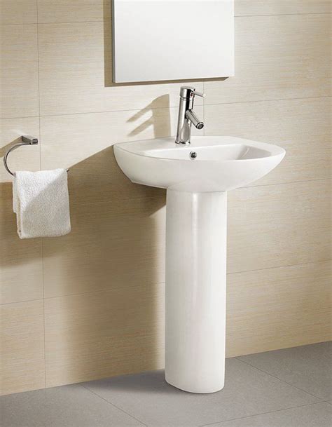 Swiss Madison Chateau White Ceramic U Shaped Pedestal Bathroom Sink