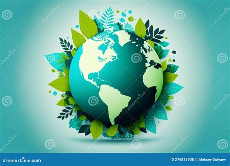 Earth Day Concept Ecological Design Illustration Of Planet Earth