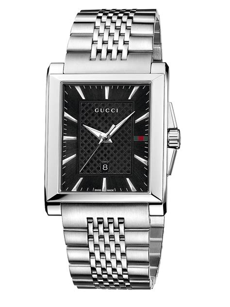 Gucci G Timeless Collection Stainless Steel Rectangle Watch In Silver