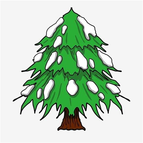 Snow Falling Pinecartoon Cedar Treehanging Pine Treesbig Tree