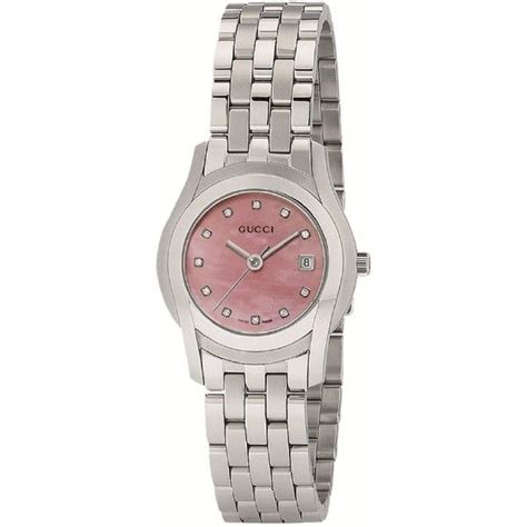 Gucci Womens Ya055522 G Class Pink Mop Dial 11 Diamonds Watch 1250